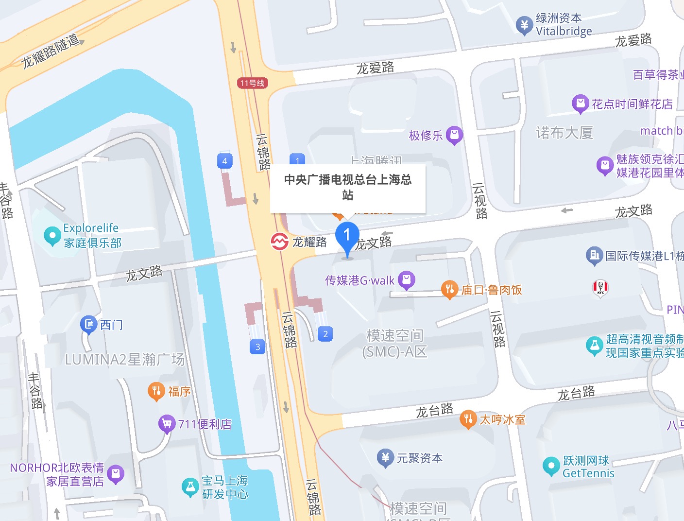 中央广播电视总台上海总站地图